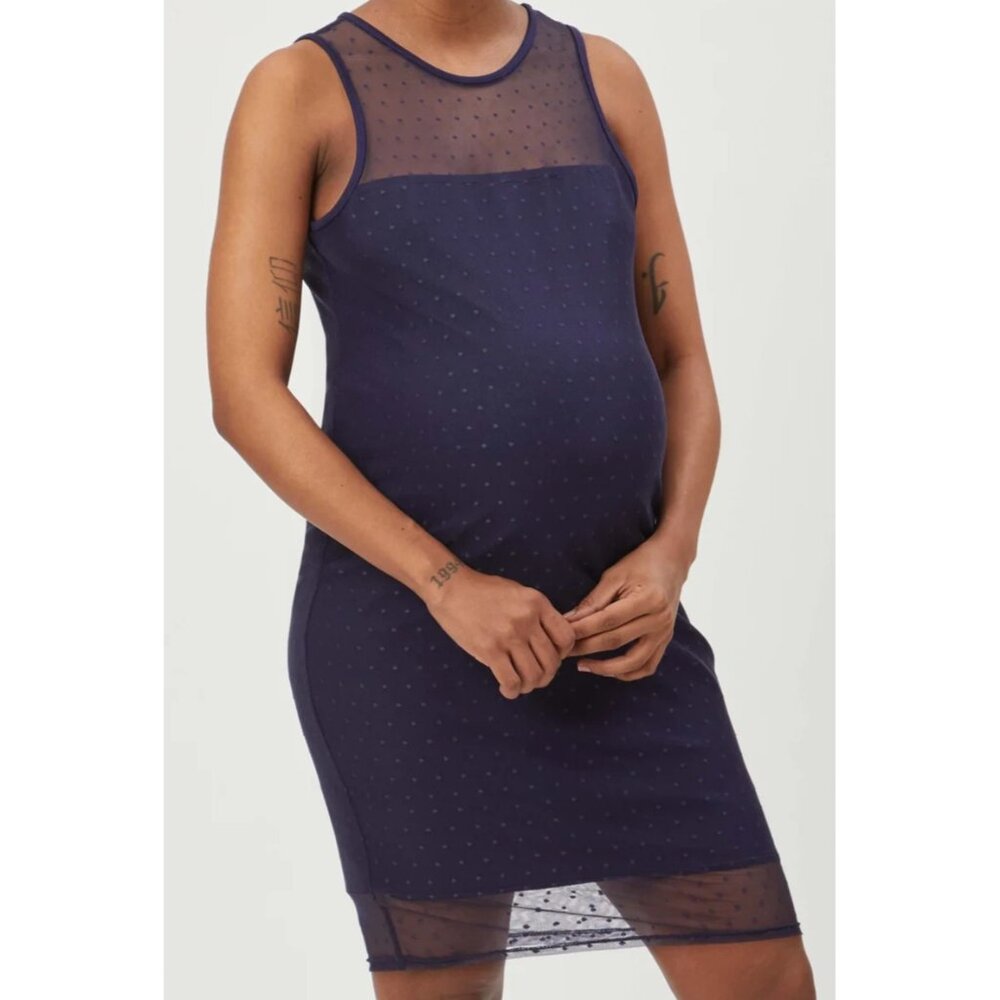 Women's Stowaway Shadow Dot Maternity Dress Size Small Black New !!!